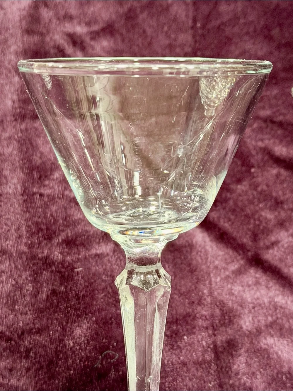 Vintage Libbey 3001 Faceted Stem Cocktail Glasses Pair